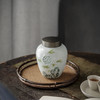 【日用百货】-手绘浮雕窗花复古茶叶罐双层锡盖陶瓷密封罐 商品缩略图1