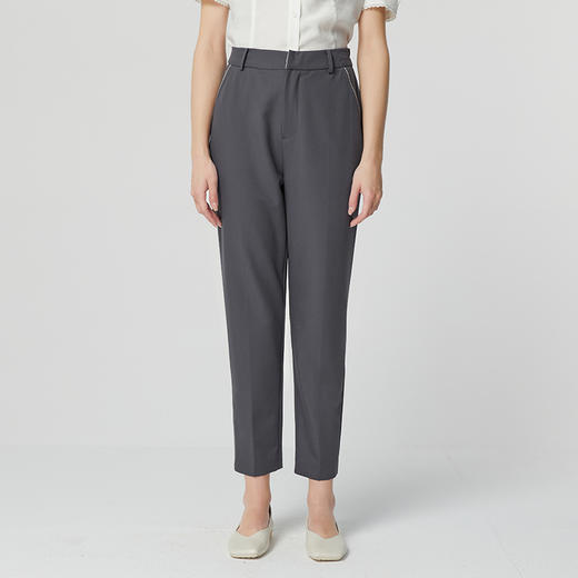 famecoco范可儿西装裤夏季女新款垂坠感高级感休闲百搭直筒裤FAB3GA024 商品图0