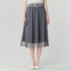 Famecoco范可儿不对称腰封网纱半身裙夏优雅A字百褶裙女FAB3HA002 商品缩略图0