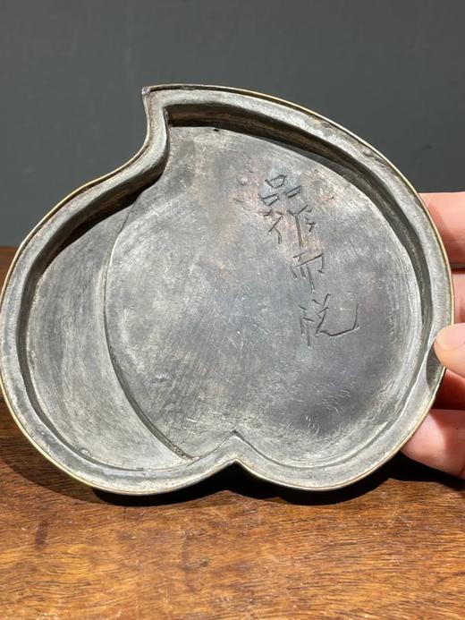 镶铜边锡质桃型笔舔洗，顺丰包邮 商品图2