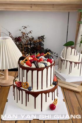 【生日蛋糕】巧克力淋面水果装饰