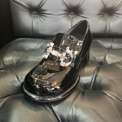 LFGJ  0349  水钻方扣粗跟百搭小皮鞋 商品图0