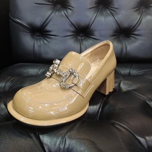 LFGJ  0349  水钻方扣粗跟百搭小皮鞋 商品图1