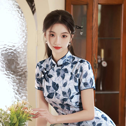 民国风复古中老年，修身气质改良旗袍XL- 23192 商品图1