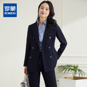 罗蒙春秋女装双排扣西服外套女士商务通勤职业OL气质单西装上衣外套