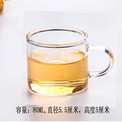 璃匠加厚耐热透明带把玻璃杯子花茶杯功夫小茶杯品茗杯 商品图3