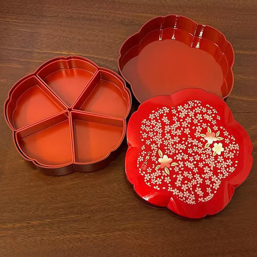 日本原装进口漆器樱花两段式糖果盒 商品图2