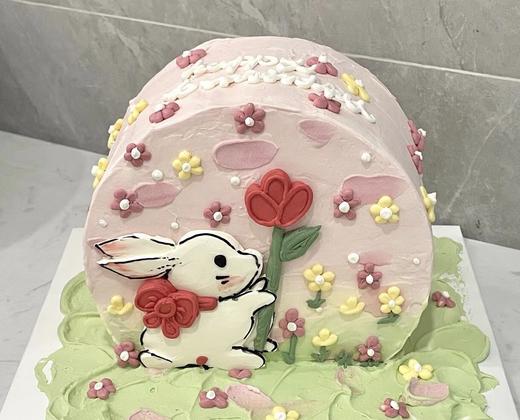 小兔子半圆形蛋糕-低糖处理无添加 商品图0