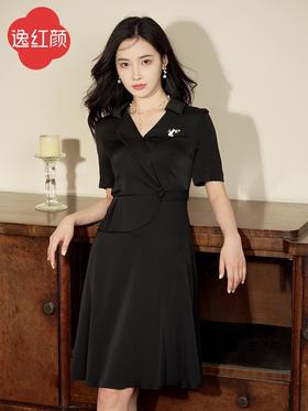 逸红颜明月优选#『苏潼』6A级 “重磅”桑蚕丝,V领收腰连衣裙，贵气高管风！现货秒发