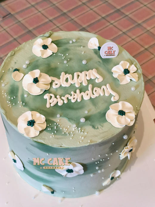 ins绿色裱花蛋糕 商品图1