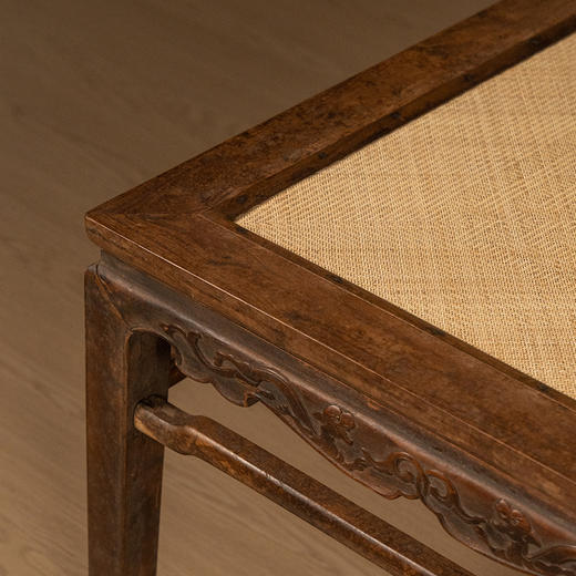 清  黄花梨罗锅枨马蹄腿螭龙纹大禅凳 商品图1