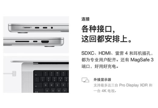 APPLE 苹果Apple MacBook ProM1轻薄笔记本电脑2021 金属银 16英寸Pro【10核+16核 】16G+512G 商品图5