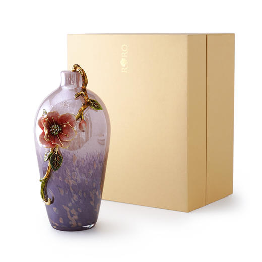 罗比罗丹珐琅彩旺富木槿花瓶创意客厅花器家居软装饰品 商品图3