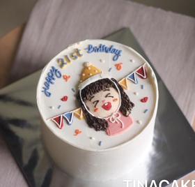 【臻品系列】---需提前一天预定，网图平面手绘【快乐女孩】