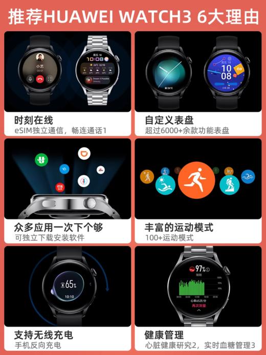 华为手表Watch3 pro new棕色表带 商品图2