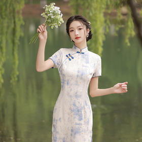 改良长款薄款，气质修身日常旗袍XL-23196