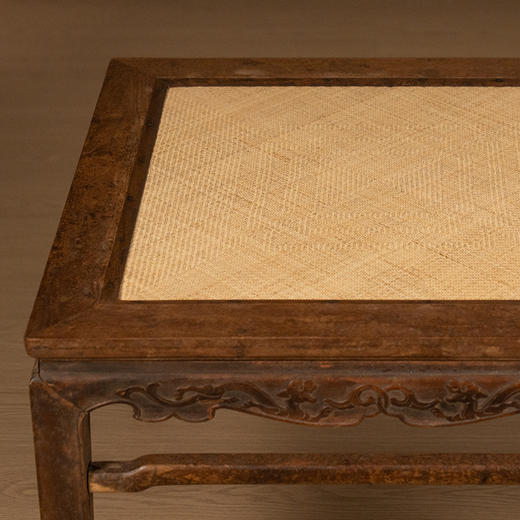 清  黄花梨罗锅枨马蹄腿螭龙纹大禅凳 商品图3