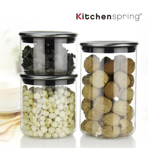 Kitchenspring 家用三入玻璃密封罐套装 商品图1