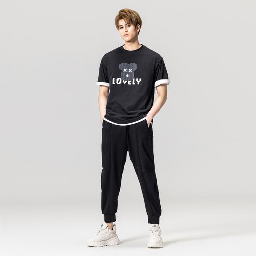 PINLI品立夏季新款纯棉印花T恤男士休闲短袖体恤BG231111060 商品图1