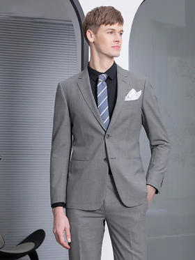 callisto灰色聚酯纤维混纺西服 SPBWJ052GY