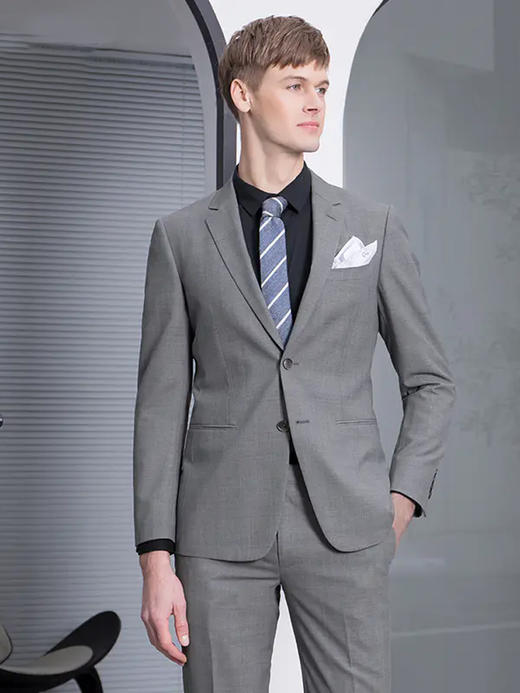 callisto灰色聚酯纤维混纺西服 SPBWJ052GY 商品图0