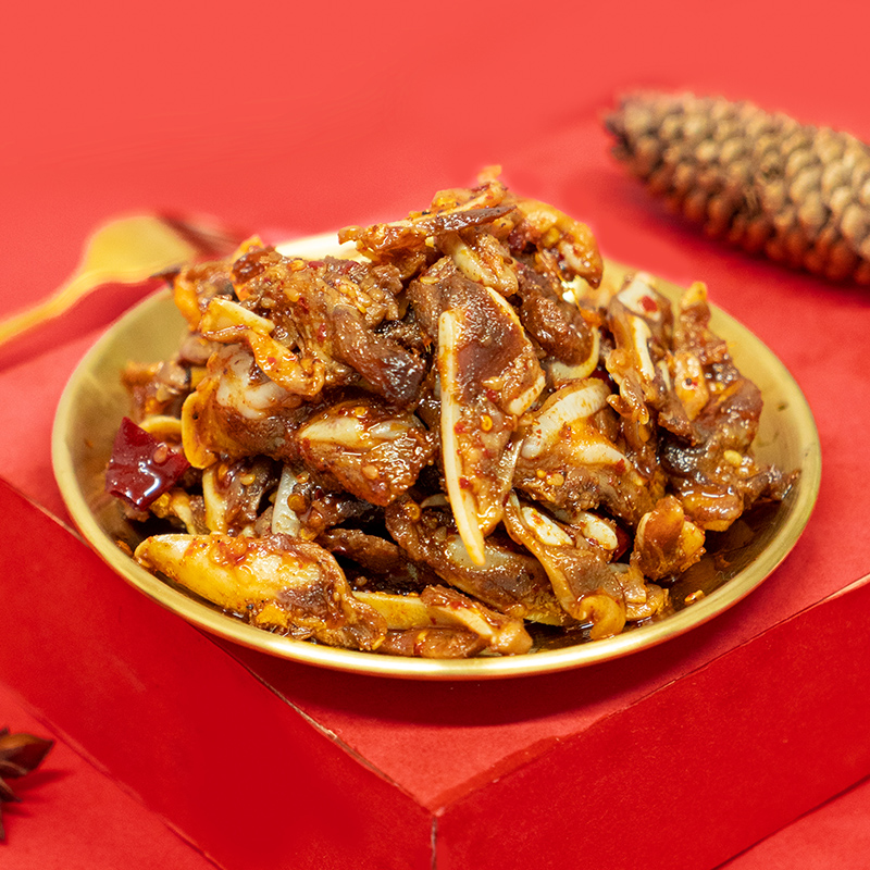 谭八爷香辣猪脆骨冷吃月牙骨软骨休闲零食即食肉干肉脯真空包装100g/袋 4袋装