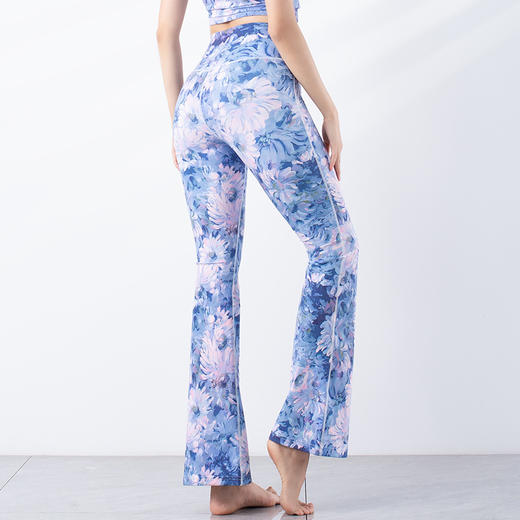 跃牌【洛水之神系列】新款显瘦遮肉微喇速干印花瑜伽裤YC024 商品图1