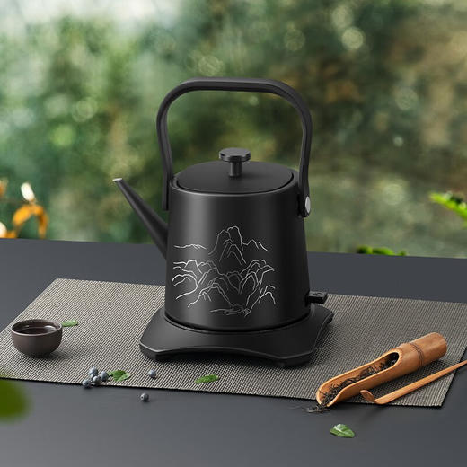 JOHN BOSS  铂市联名故宫文化 千里江山·电热水壶 GU-CCH800 黑色 商品图3