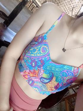 爆款好货 水滴细带短背心-蔚蓝曼陀罗