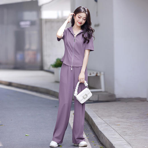 奢姿2025年夏装新款大码女装时尚简约两件套胖妹妹气质休闲套装9932968136 商品图2