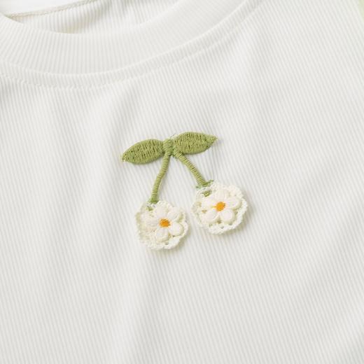 贝贝怡夏季儿童女宝宝夏装衣服时尚轻薄女孩短袖花边T恤飞袖上衣 商品图7