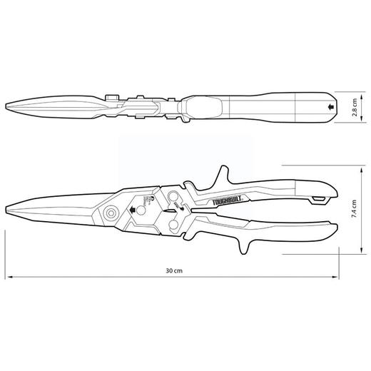 长嘴直头省力航空剪剪不锈钢铁皮铝片TB-H4-60-SLTOUGHBUILT拓必得官方正品  30把/箱 商品图1