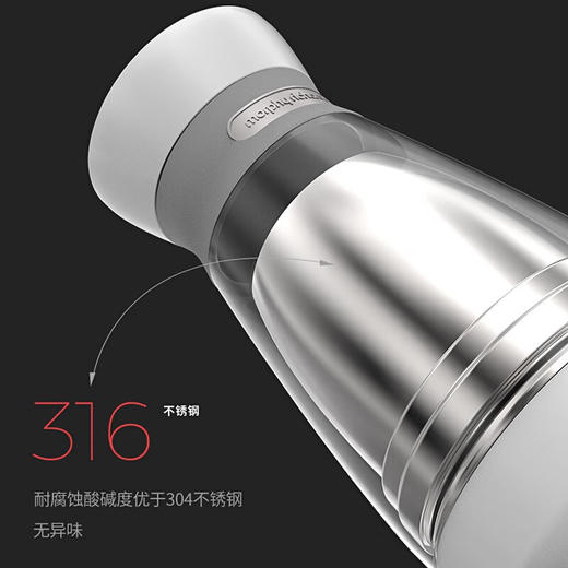 摩飞电器（Morphyrichards）自动加热电热水壶旅行出差便携式烧水壶316双层不锈钢真空保温MR6080 加热/保温/多功能500ml 商品图1