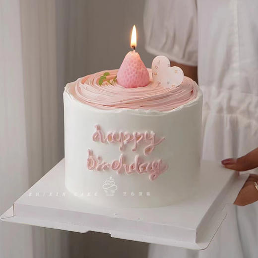 【唯一】Ins爆款简约草莓蜡烛生日蛋糕 商品图0
