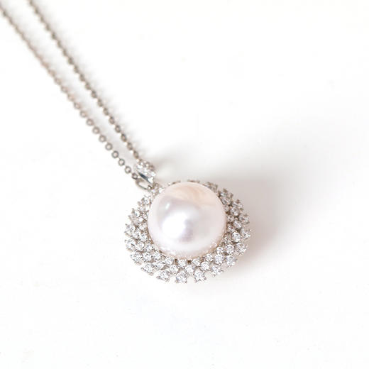 美裕 银925淡水珍珠吊坠（送银链）10-11mm白 106602 商品图4