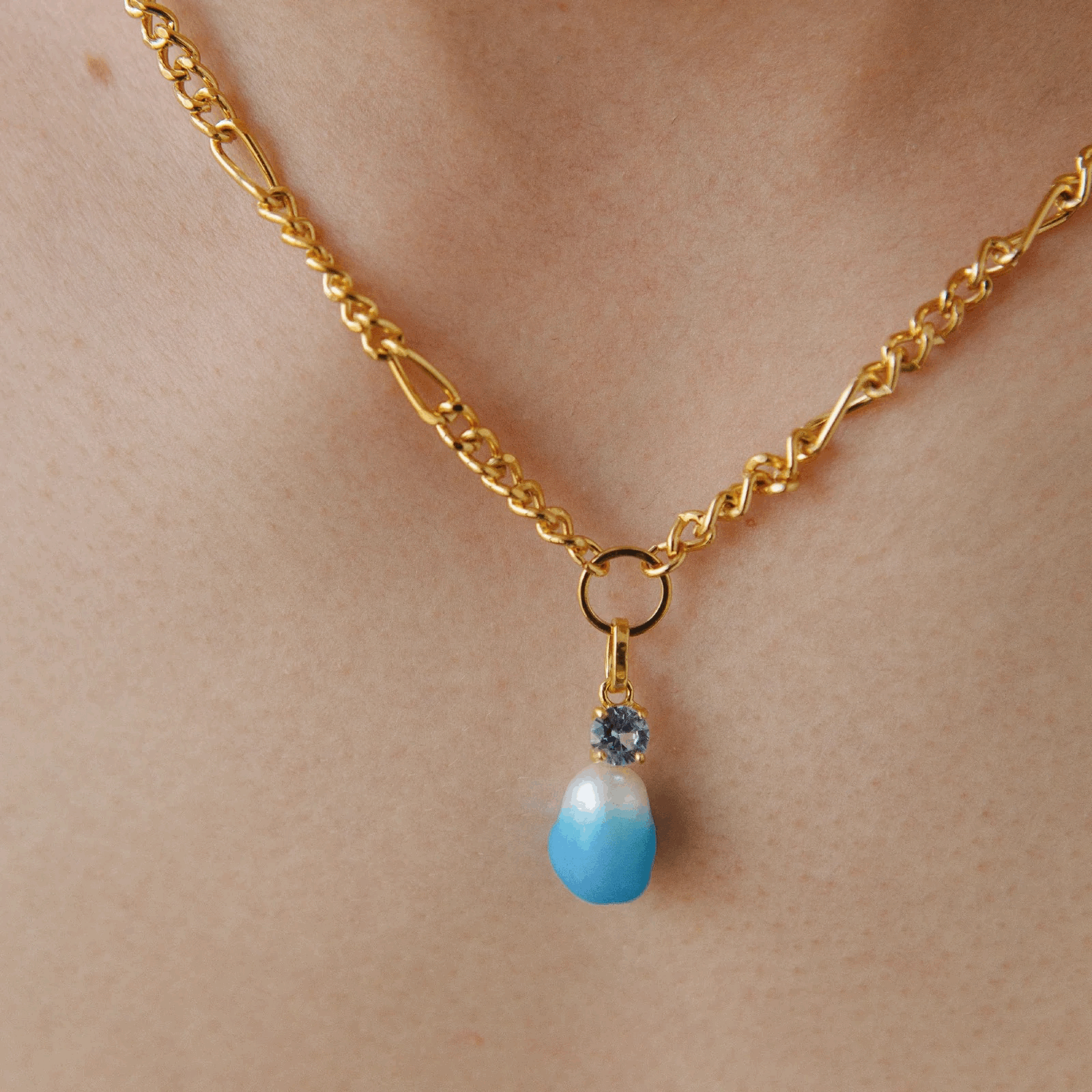 北京仓丨Wilhelmina Garcia-Swan-蓝色 珍珠 项链［西班牙设计师］