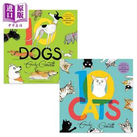 【中商原版】Emily Gravett 10 Dogs 10 Cats 10种狗狗猫猫故事儿童绘本2册套装 宠物动物故事图画书 英文原版 进口图书