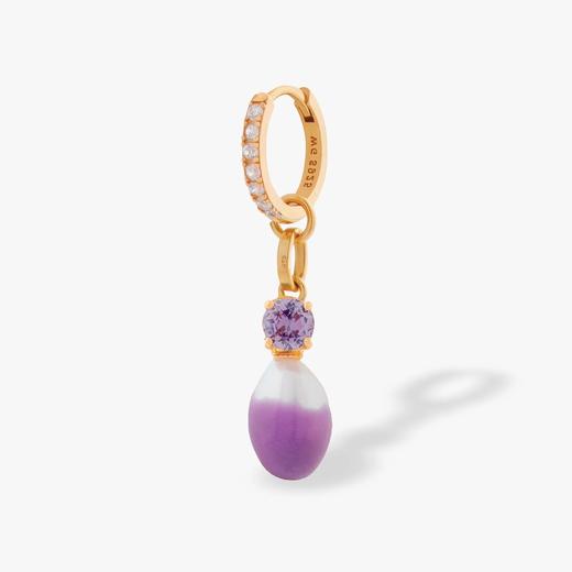 北京仓丨Wilhelmina Garcia-Swan-紫色 珍珠 吊坠耳环 (单只)［西班牙设计师］ 商品图0