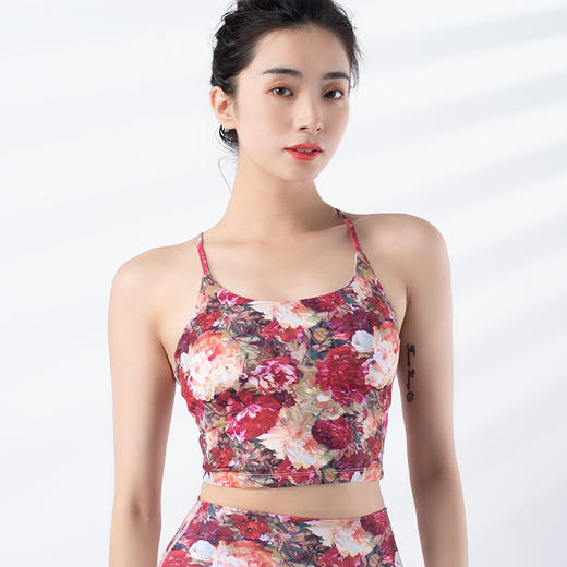 跃牌【洛水之神系列】新品防震跑步聚拢带胸垫美背瑜伽背心XK18 商品图4