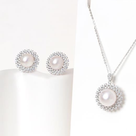 美裕 银925淡水珍珠吊坠（送银链）10-11mm白 106602 商品图1