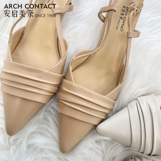 ARCHCONTACT安启美奈夏款羊皮尖头高跟凉鞋52831 商品图5