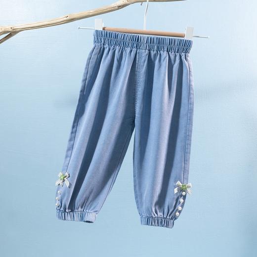 贝贝怡儿童束脚裤夏季薄款女童装大童夏装长裤夏款休闲牛仔裤子 商品图4