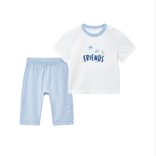 英氏儿童内衣套装男女宝居家短袖上衣2023夏季新款YLNCJ2P010A 商品图5