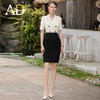 AD高级感职业西装洋装女夏季通勤短袖拼接ol气质商务工作装裙子 商品缩略图3