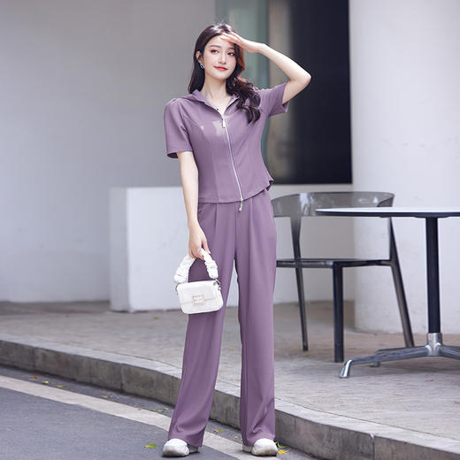 奢姿2025年夏装新款大码女装时尚简约两件套胖妹妹气质休闲套装9932968136 商品图1