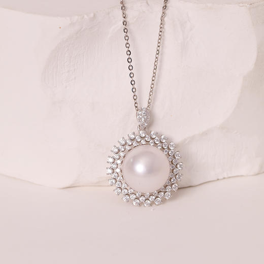 美裕 银925淡水珍珠吊坠（送银链）10-11mm白 106602 商品图5