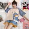 【超可爱女孩必备！】夏季薄款睡衣女短袖套装，尽显公主风范，特大码更适合您的身材，让您在家也能成为时尚女王！ 商品缩略图10
