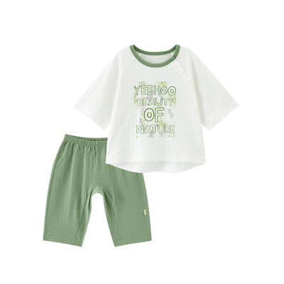 英氏童装儿童家居服男童女童套装薄款夏季宝宝婴儿空调睡衣两件套YLNCJ22008A 商品图4