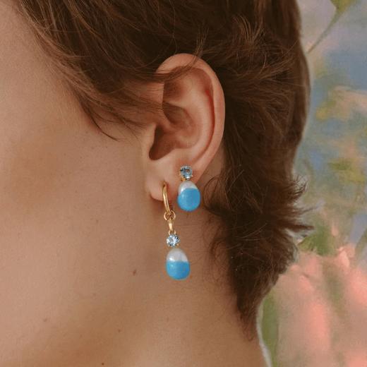 北京仓丨Wilhelmina Garcia-Swan-蓝色 珍珠 耳钉 (单只)［西班牙设计师］ 商品图1