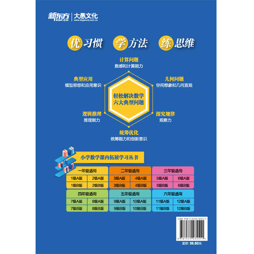 【新东方】小学数学思维拓展训练 1级A版 讲解册 一年级课内拔高思考题 专题视频讲解奥数入门思维培养拓展训练教程书籍 新东方 商品图1